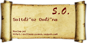 Soltész Oxána névjegykártya